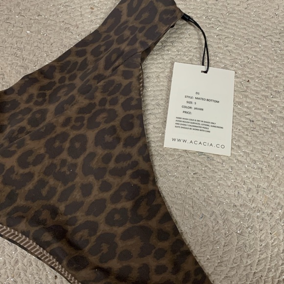 acacia mateo brown high waisted cheeky bikini bottom in javan size smal new wtag - Picture 2 of 3